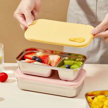 WORTHBUY 304 Stainless Steel Lunch Box with Lid — Portable Leak-Proof Stackable Bento Box for Fruit, Salad, and Food Storage, Ideal for Students