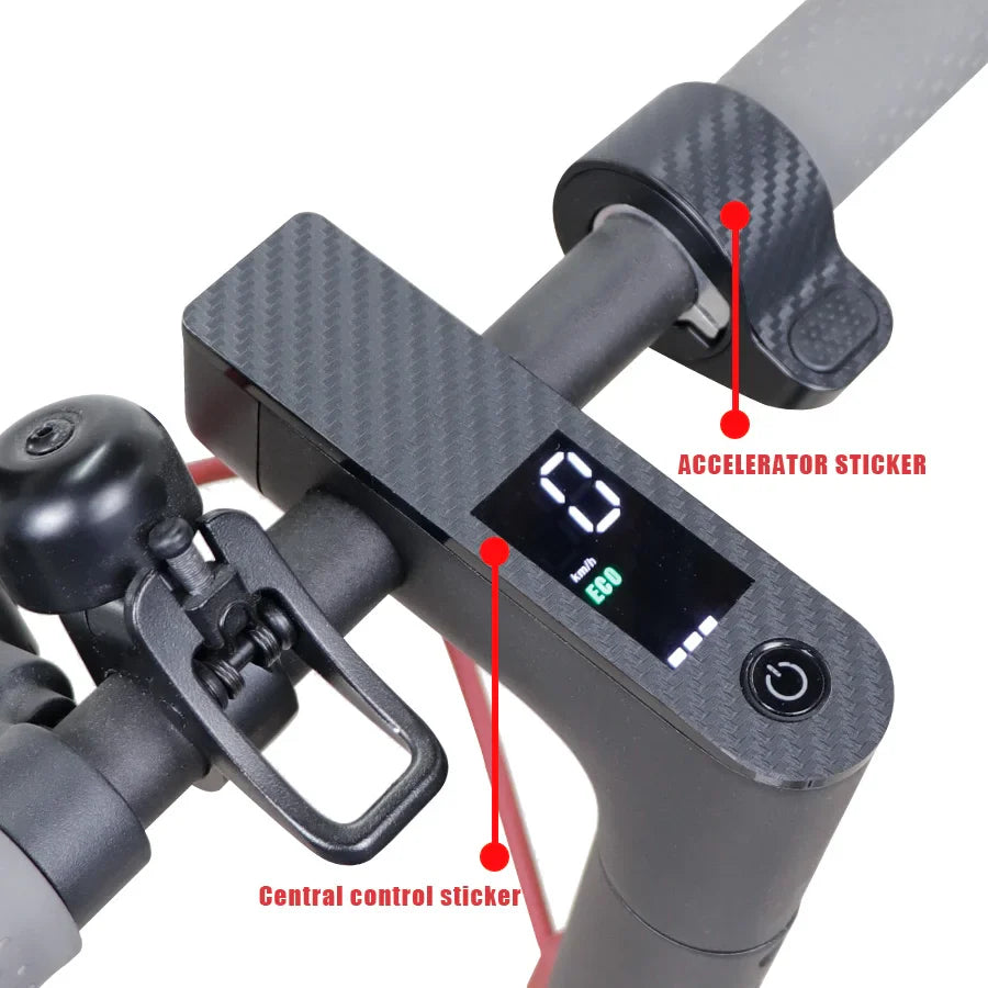 Protective Screen Film for Xiaomi M365 Pro 1S Electric Scooter - Carbon Fiber PVC Accelerator Sticker, Central Case Parts