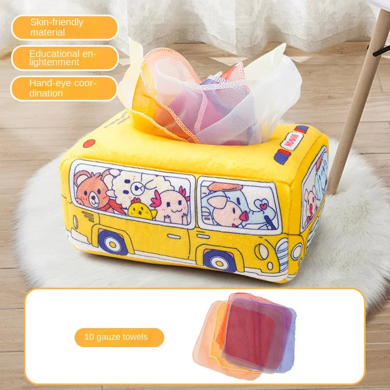 Baby Montessori Magic Tissue Box – Educational Sensory Learning Activity Toy for Kids, Finger Exercise Busy Board