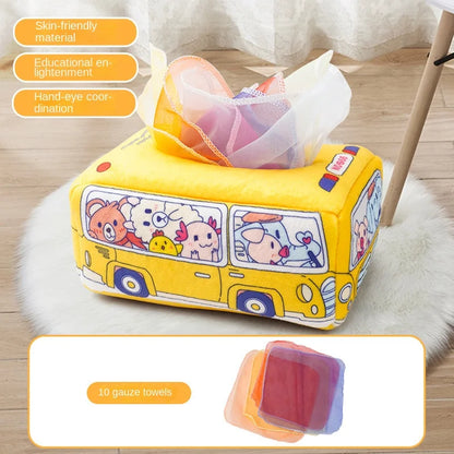 Baby Montessori Magic Tissue Box – Educational Sensory Learning Activity Toy for Kids, Finger Exercise Busy Board