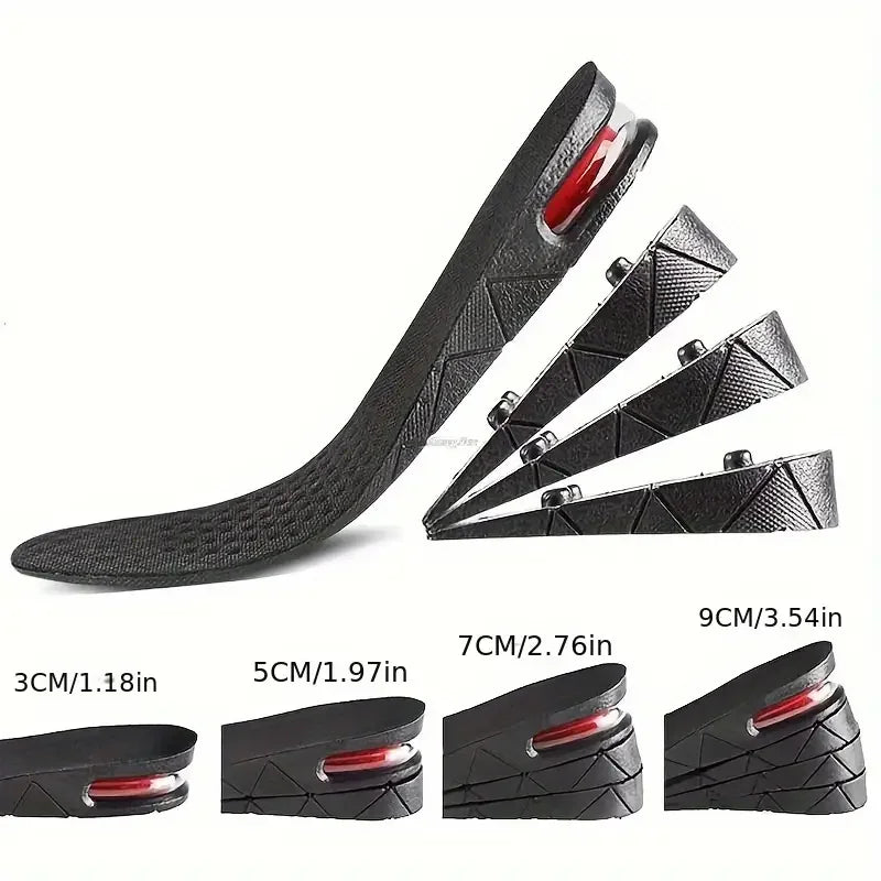 Height Increase Insole with Air Cushion – Adjustable 9cm/3.54inch Max Lift, Comfortable, Lightweight & Invisible