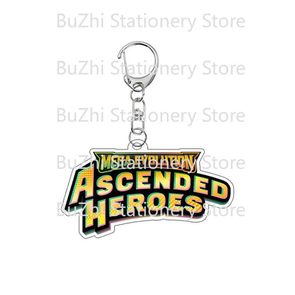 Anime Mega Evolution Acrylic Keychain 5cm – PTCG PKM Cartoon Game Logo Bag Charm Pendant Gift Toy for Boys & Girls Collection