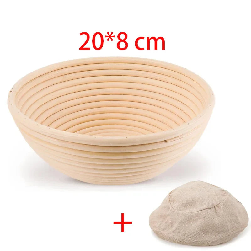 Handmade Natural Rattan Bread Proofing Basket — Wicker Dough Fermentation Banneton for Sourdough Baking