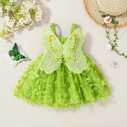 Princess Baby Girl Dress - Cute Butterfly Suspender Outfit for Ages 9 Months–3 Years