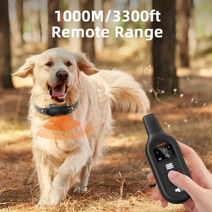 ROJECO Digital Rechargeable Electric Dog Training Collar - Remote Control, IPX7 Waterproof, and Vibrator Pet Bark Stop Shock Collar