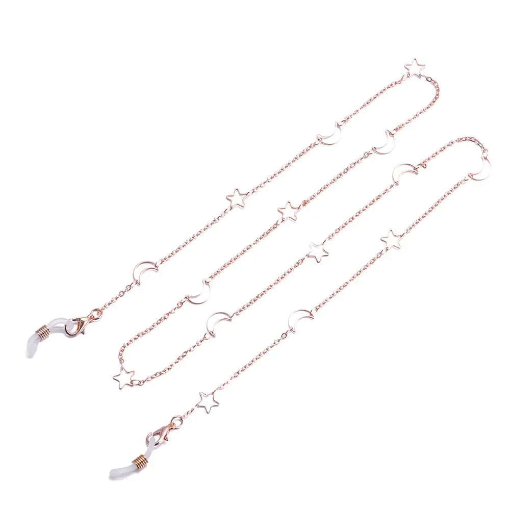 Women's Eyeglass Chain - Hollow Star & Pearl Beaded Lanyard for Sunglasses & Reading Glasses