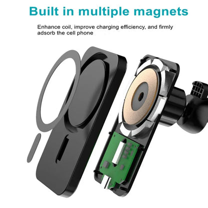Magnetic Wireless Car Charger for MagSafe - iPhone 12/13/14/15 Pro Max, Mini, Air Vent Phone Holder Stand, Fast Charging