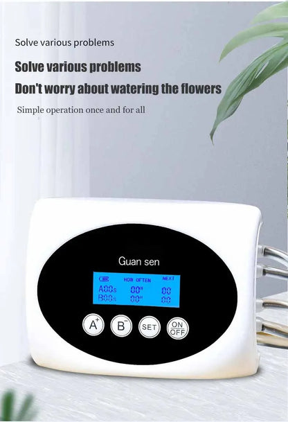 Solar Double Pump Automatic Drip Irrigation System – Smart Watering Timer for Garden & Potted Plants