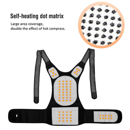 Tourmaline Magnetic Heated Vest — Self-Heating Thermal Clothing, Lumbar Waist Brace, Posture Corrector & Pain Relief Corset