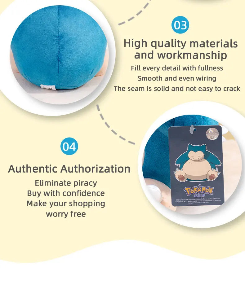 Pokémon Kawaii Snorlax Plush Toy – Cute Cartoon Stuffed Doll, Pendant & Throw Pillow, Birthday & Christmas Gift for Kids and Friends