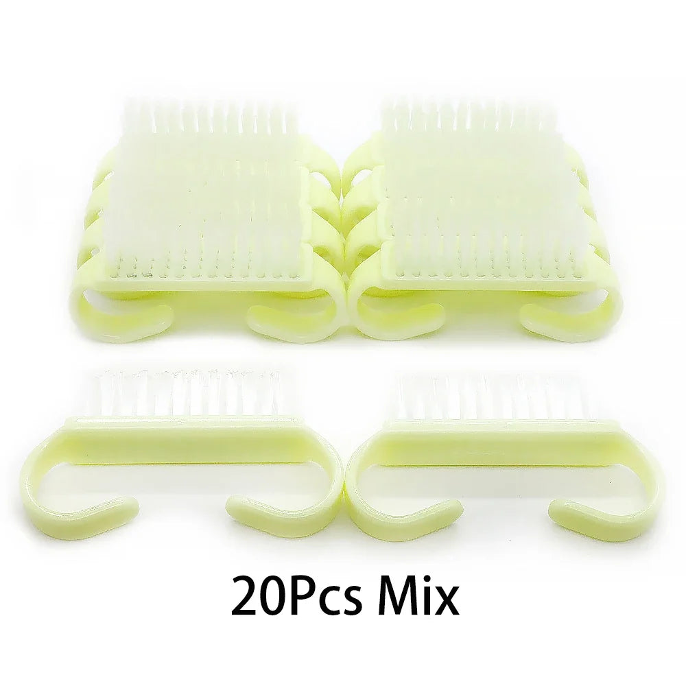 10/20/50/100pcs Nail Cleaning Brush Set - Handle Grip Fingernail Scrubber Tools for Men & Women Manicure Care