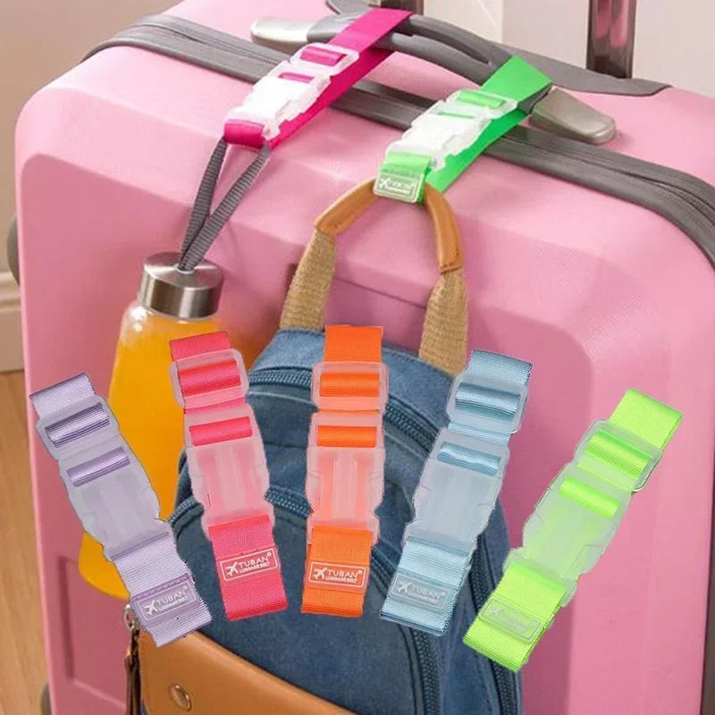 1/2PCS Adjustable Luggage Straps – Hanging Buckle Suitcase Bag Belts (Random New & Old Logos)