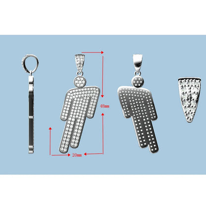 Hip Hop Stainless Steel Round Head Zircon Pendant Necklace for Couples – Skew Head Chaoren Fashion Jewelry Necklace