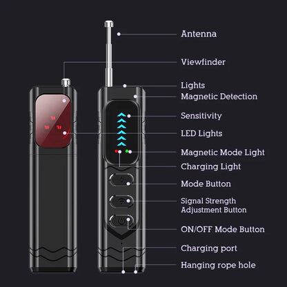 Smart Camera Detector - Anti-Spy Device for Hidden Camera, Tracking & Privacy Protection in Home, Hotel, Car