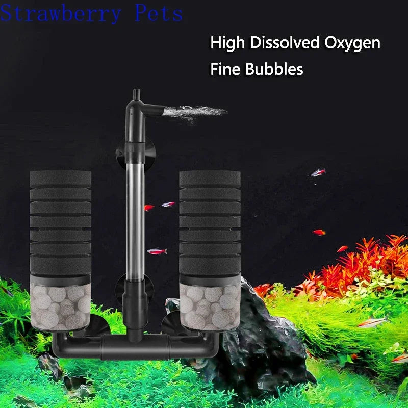 Aquarium Sponge Filter with Air Pump – Bio Skimmer & Biochemical Filter for Fish Tanks