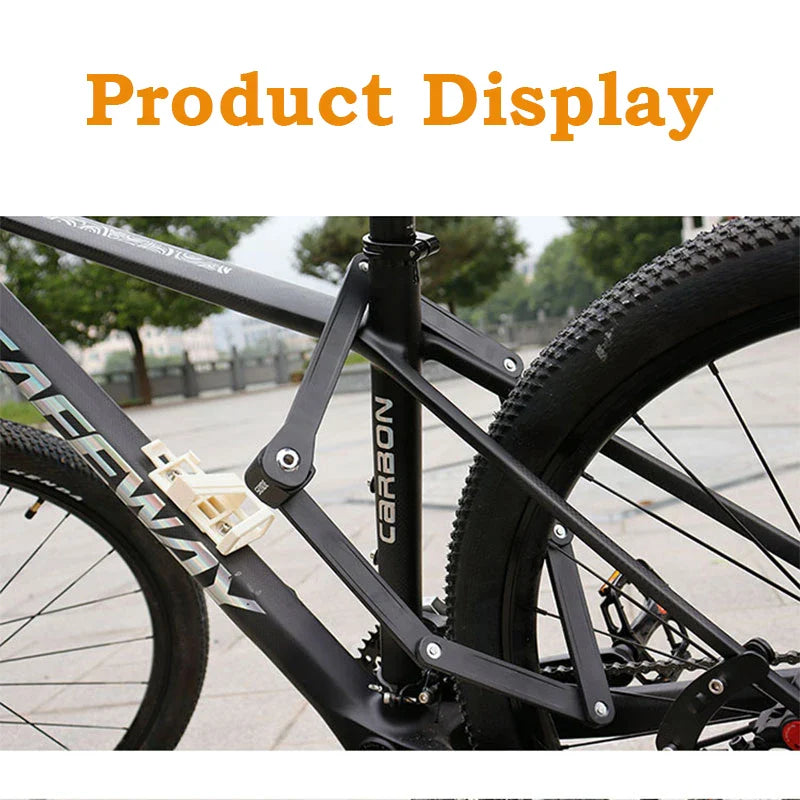 Folding Bicycle Chain Lock – Portable Anti-Theft E-Bike Cable Padlock, Compact Safety Lock for Bikes