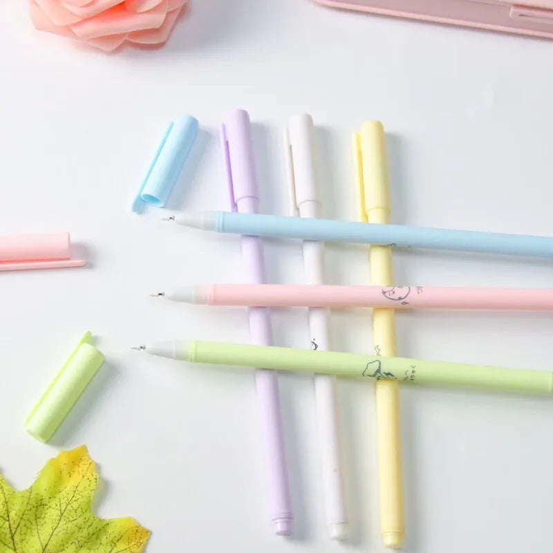 6-Piece Lytwtw Morandi Color Gel Pen Set – Cute Creative Kawaii Pens for Office & School Supplies