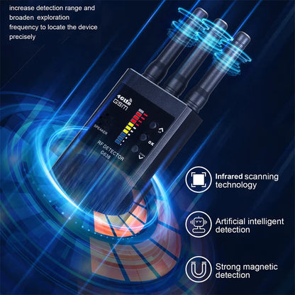 G638 Anti-Spy Wireless RF Signal Detector — GSM, GPS Tracker & Hidden Camera Finder, Professional Military Version