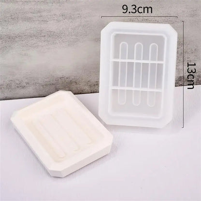 DIY Silicone Soap Dish Mold – Epoxy Resin Soap Holder with Drain, Practical Storage Box for Home Decoration