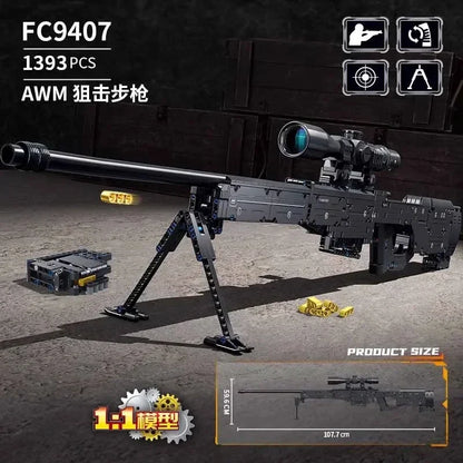 AWM, LR4, M416 & 95 Sniper Rifle Building Block Toy – Realistic Gun Model for Kids, Educational & Holiday Gift