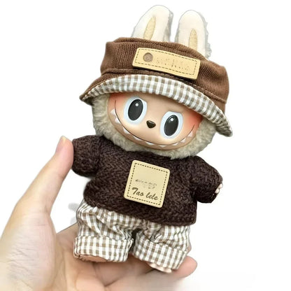 Mini Plush Doll Clothes Set – Kpop EXO Labubu Idol Overalls Outfit for 15-17cm Dolls, Clothing Gift