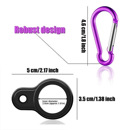 Aluminum Sports Kettle Buckle – Outdoor Carabiner Water Bottle Holder with Rubber Hook for Camping & Hiking