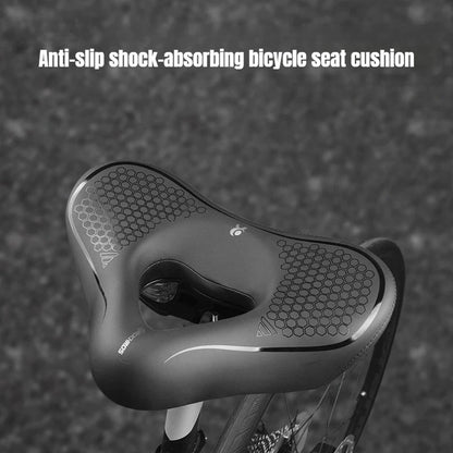 Bicycle Saddle Cushion - Wide Thick Shock-Absorbing Comfortable Seat for MTB, Touring & E-Bikes