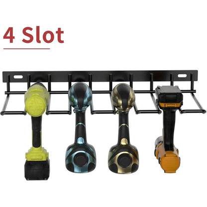 Efficient Workshop Organization: Wall-Mounted Hand Power Tool Organizer Rack - Floating Shelf with Electric Drill Holders - Heavy-Duty Solution for Garage and Workshop