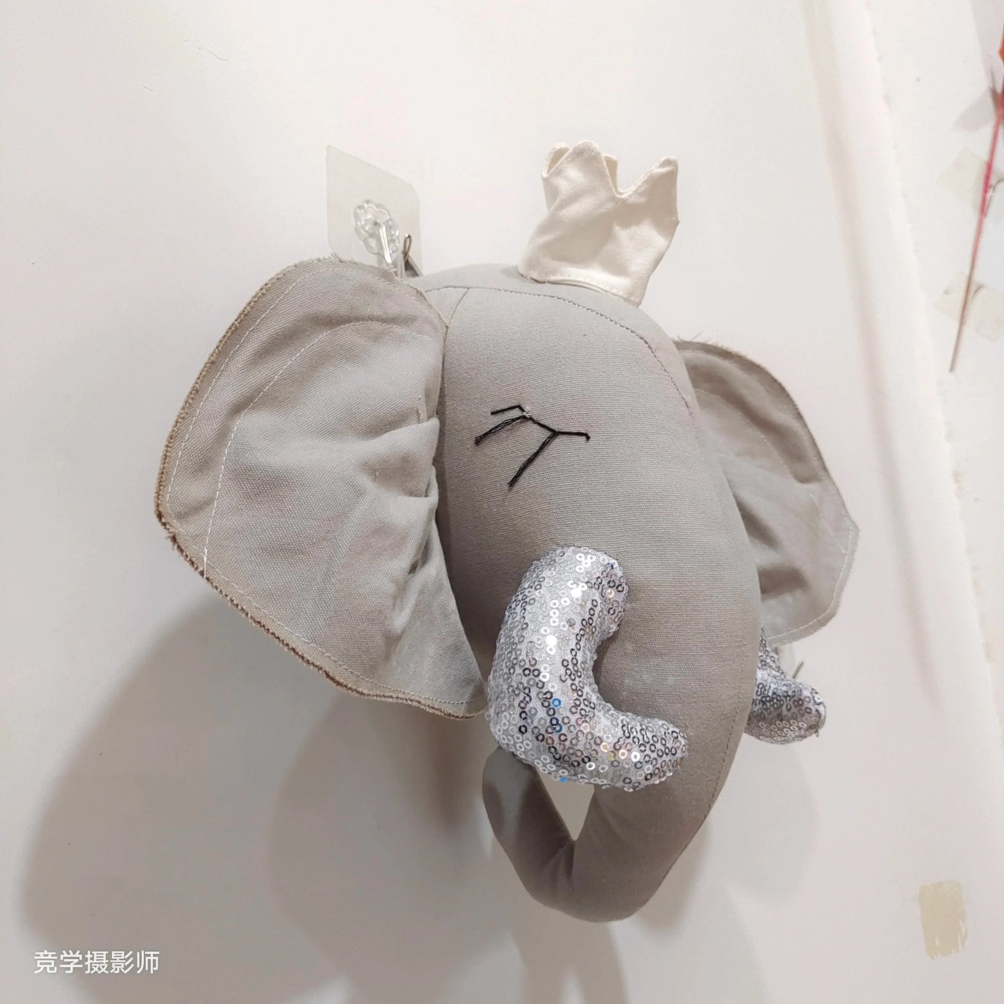 Handmade 3D Felt Animal Heads — Elephant & Swan Wall Hanging Decor for Nursery & Kids’ Bedroom