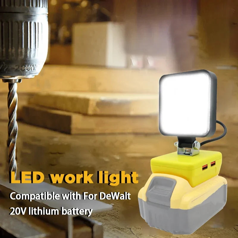 LED Spotlight for 18V Battery – Compatible with Dewalt, Milwaukee, Makita & Bosch, Outdoor Work, Fishing & Emergency Handheld Tool Lamp