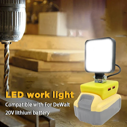 LED Spotlight for 18V Battery – Compatible with Dewalt, Milwaukee, Makita & Bosch, Outdoor Work, Fishing & Emergency Handheld Tool Lamp
