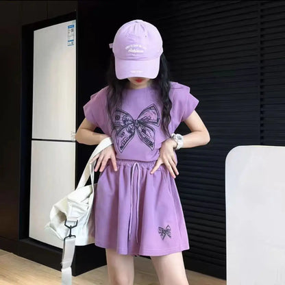 Girls' Summer Clothing Set - Casual Kids Tracksuit Outfit for Ages 4–12