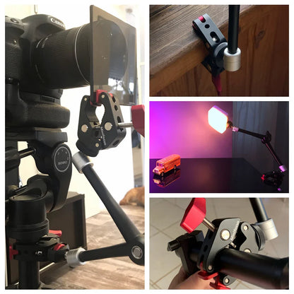 Upgraded 11" Adjustable Friction Articulating Magic Arm for DSLR, Monitor, Flash, LED Video Light, Vlog Cage, Tripod, Gimbal