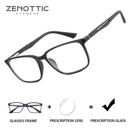 ZENOTTIC Square Prescription Glasses - 2025 Fashion Unisex Anti Blue Light Photochromic Myopia & Hyperopia Eyewear
