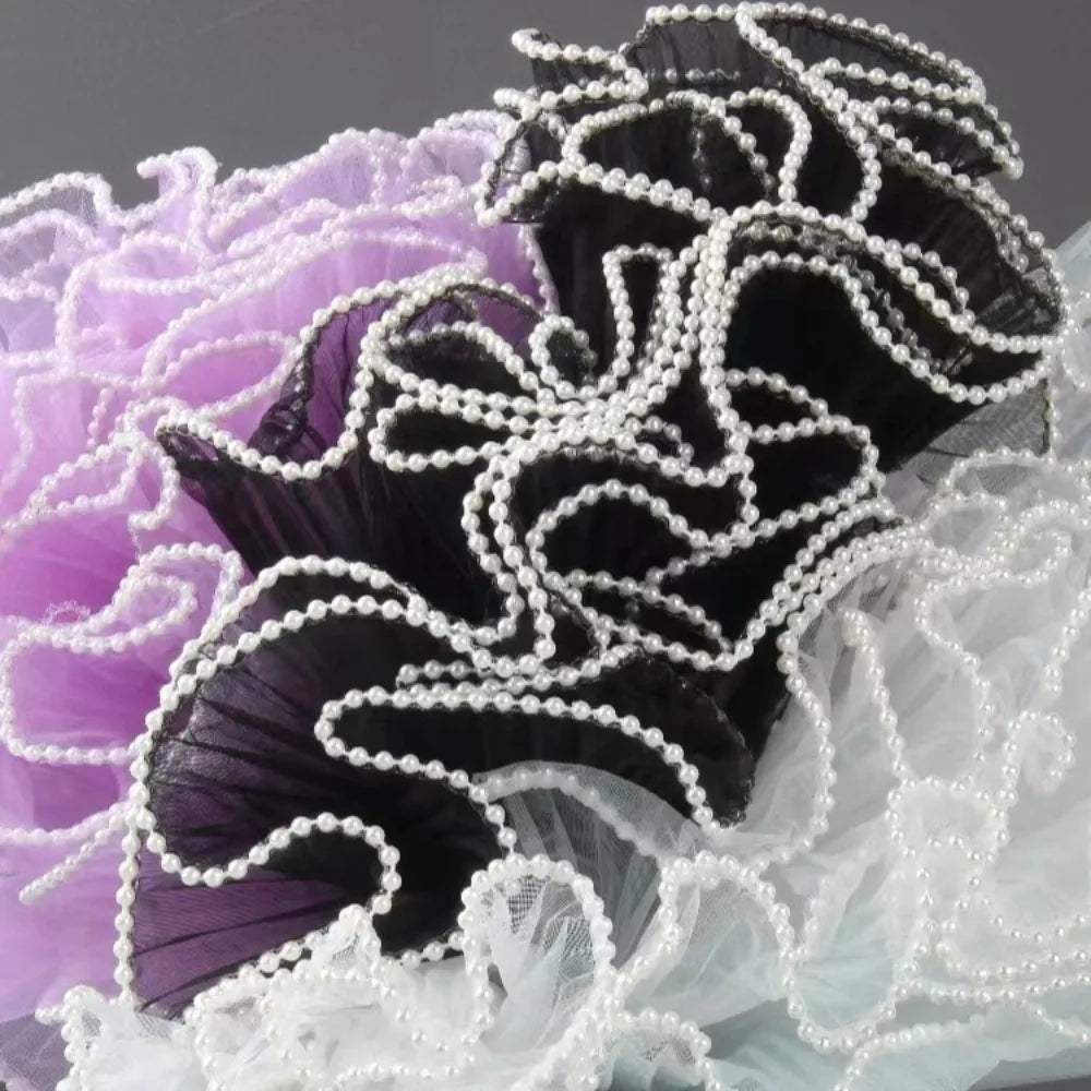 28cm x 4Yards Pearl Lace Flower Wrapping Mesh – Handmade Bouquet & Gift Wrapping Cloth