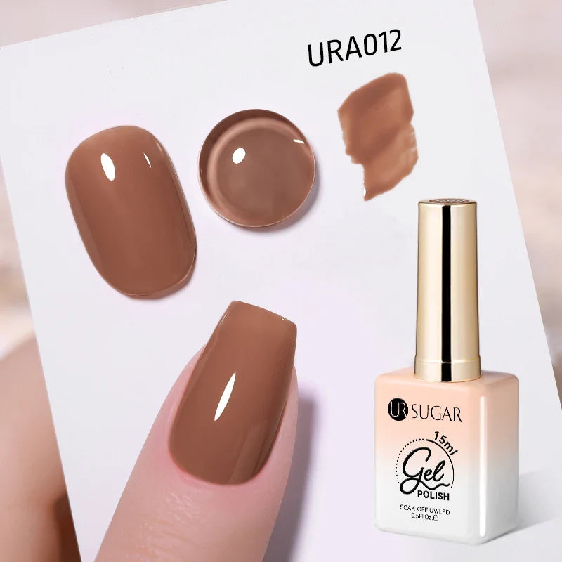 UR SUGAR 15ml Jelly Milky White Gel Polish – Translucent UV Soak Off Nail Art Varnish Semi-Permanent Fashion Nail Color