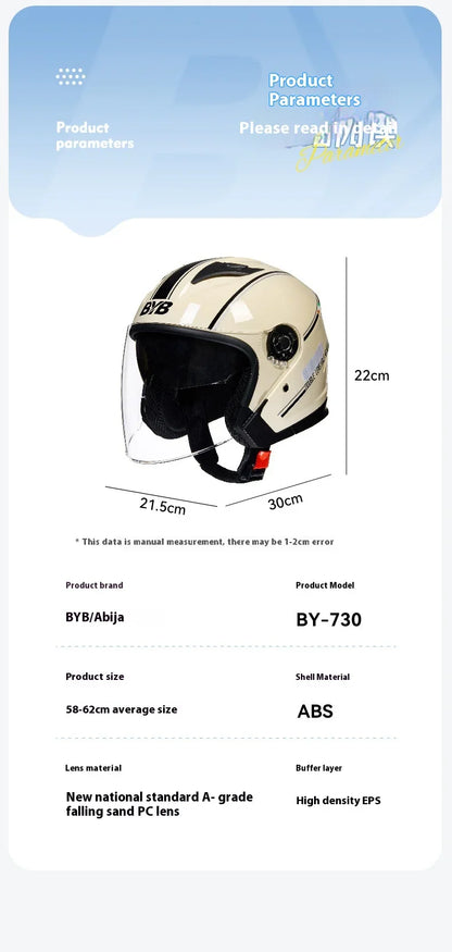 2024 New Motorcycle & Electric Car Helmet – Men’s & Women’s Safety Helmet with Anti-Fog Double Lens, Four Seasons Universal