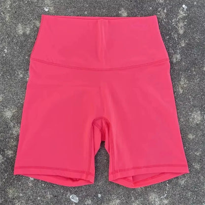 Women’s Solid Color Yoga Shorts – Compression Sport Leggings, Sweat-Wicking Training & Cycling Shorts with Pocket