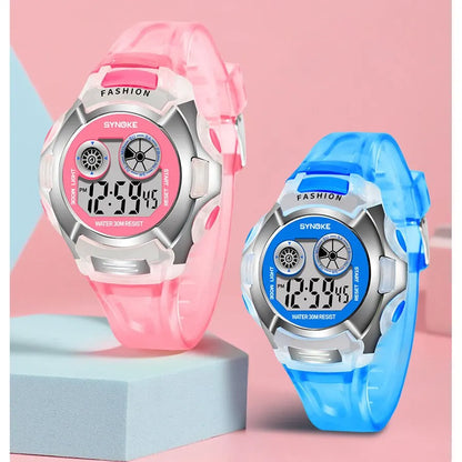 SYNOKE Student Electronic Watch - Waterproof Sports Watch for Children, Glow Multi-Function Digital Watch with 7 Colors Light, Perfect Gift