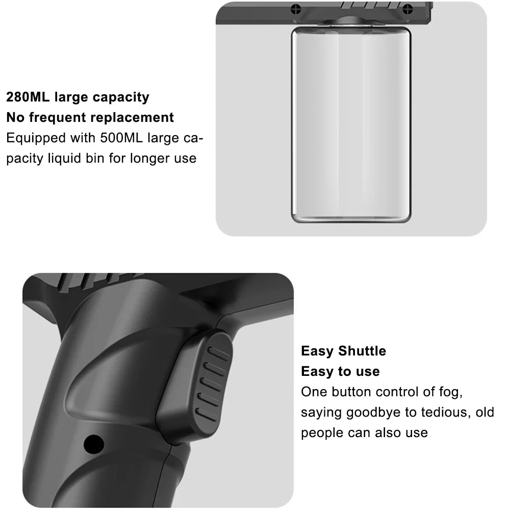 280ML Barber Nano Blue Light Sprayer — Wireless USB Electric Aftershave Steam Spray & Disinfection Gun Atomizer