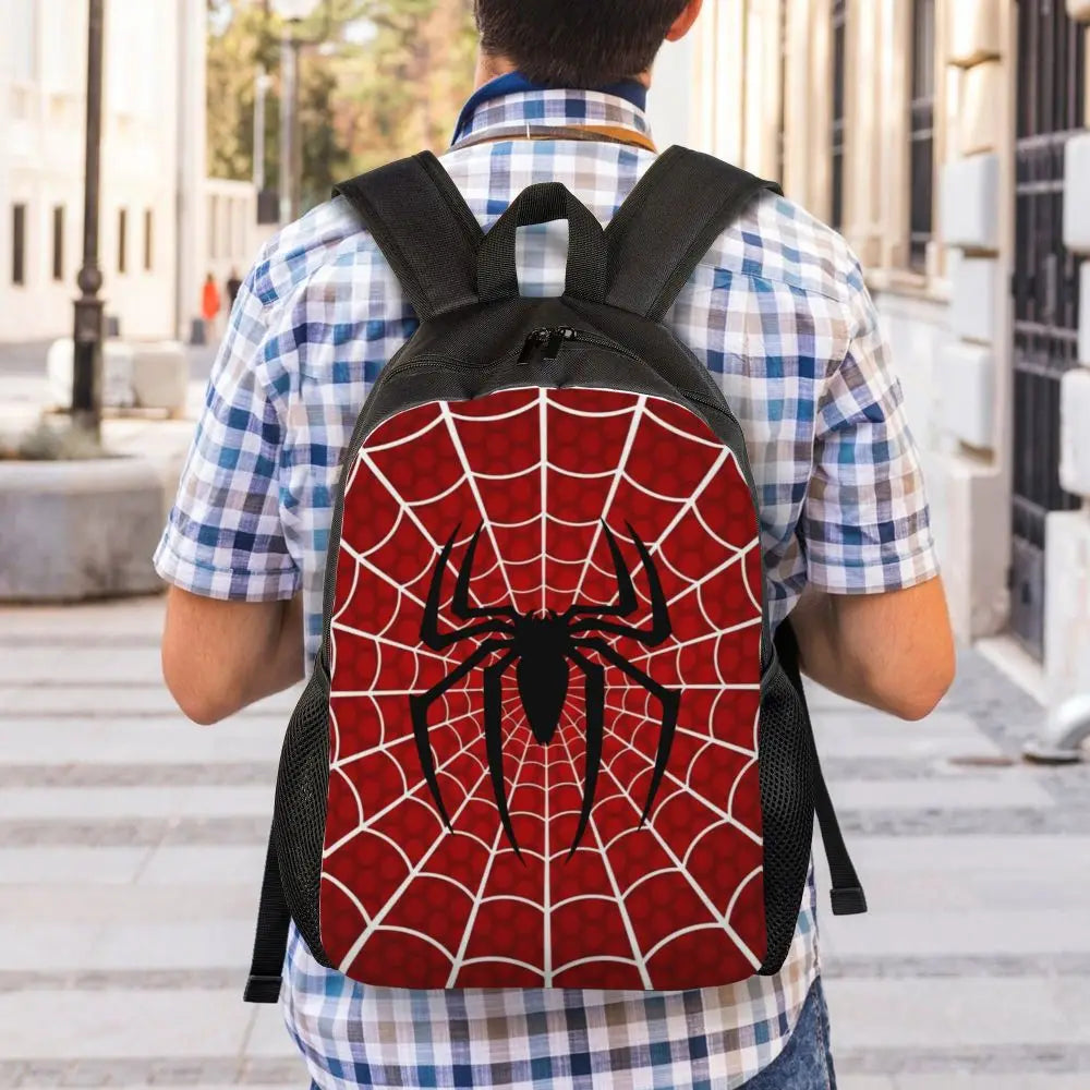 Custom Spider-Man Web Backpack – Water-Resistant School & College Bag for Men and Women