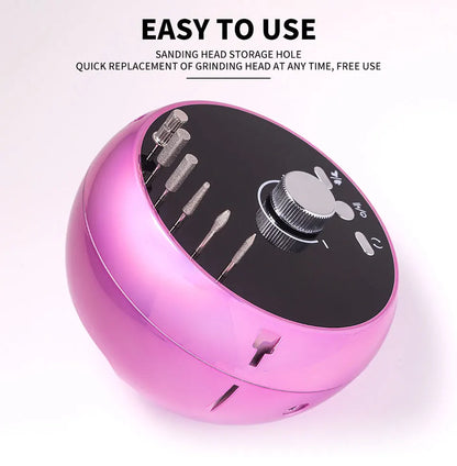 Professional 45000RPM Electric Nail Drill Machine – Manicure Sander for Gel & Cuticle Removal, White/Pink/Purple