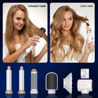 7-in-1 Hair Dryer Brush — High-Speed Brushless Dryer with Diffuser, Ionic & Curler