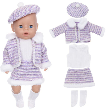 18-Inch Girl Doll Winter Coat — 43cm Baby Doll Jacket Outfit for Dressing