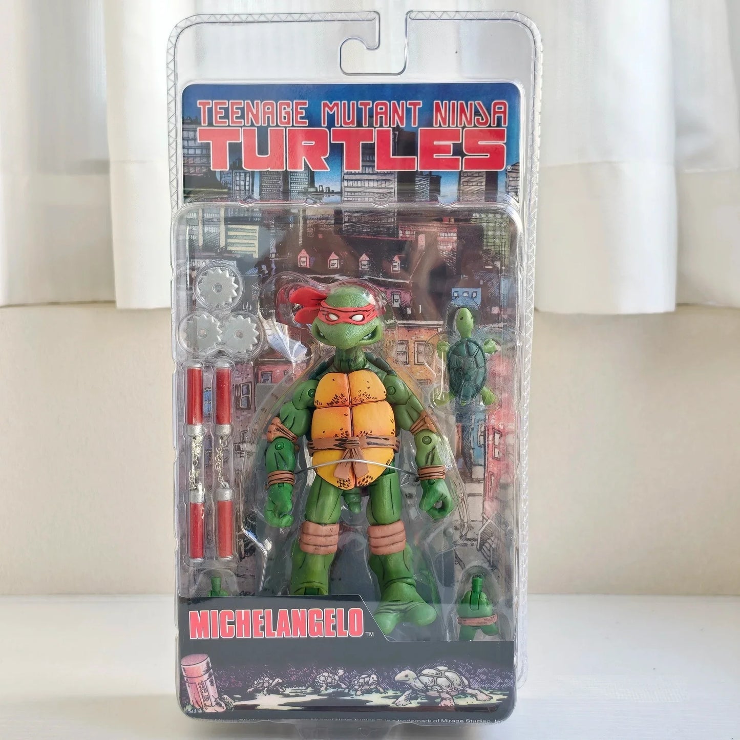 Four New NECA Anime Action Figures – Leonardo Teenage Mutant Ninja Turtles Pizza Club Model Figurines for Toys & Shelf Display