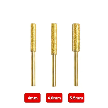3/4/5/6Pcs Diamond Coated Cylindrical Burr Chainsaw Sharpener Stones – 4mm/4.8mm/5.5mm Grinding Files for Chain Saw Carving & Sharpening Tools