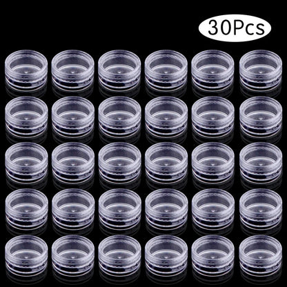10/20/30/50PCS Empty Refillable Plastic Cosmetic Jars – Small Round Bead & Jewelry Storage Containers Portable Travel Bottles