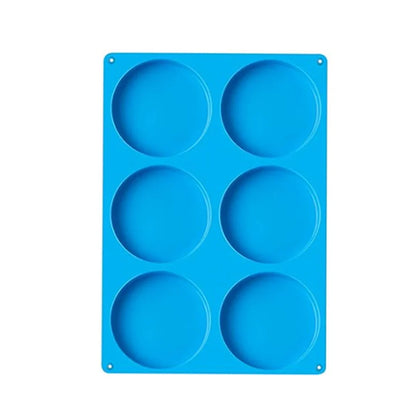 6-Hole Round Silicone Baking Mold – Cake, Jelly, Pudding, Soap & Ice Making Tool for Pastry, Bread & Dessert Decoration