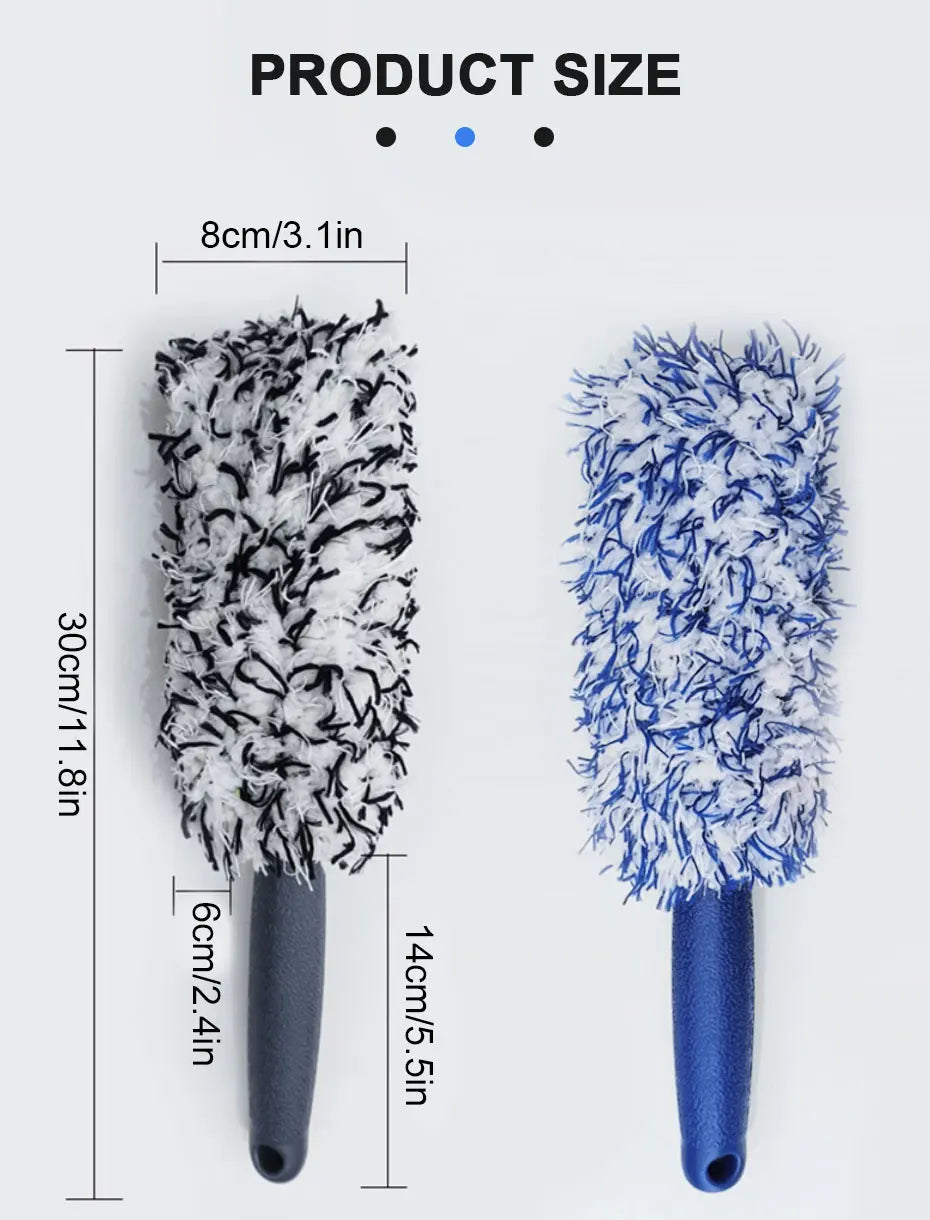 SEAMETAL Car Wheel & Tire Cleaning Brush – Portable Plush Hub Brush for Car Detailing and Dust Removal