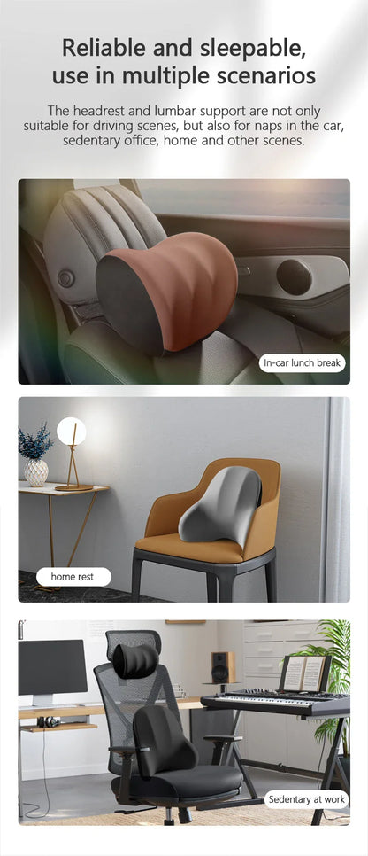 Car Electric Lumbar & Neck Massage Cushion | Single Headrest Vibration Pillow for Seat Support